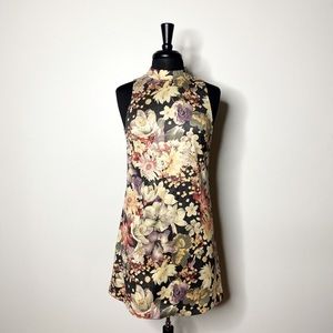 ASOS Floral Suede Shift Mini Dress